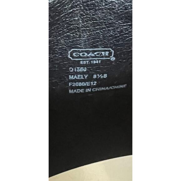 Coach Maely Soft Black Leather Knee High Riding  Gold Buckle Accent Boots Sz 8.5 - Picture 10 of 15